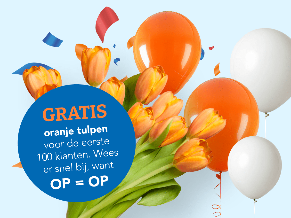 Gratis oranje tulpen voor de eerste 100 bezoekers