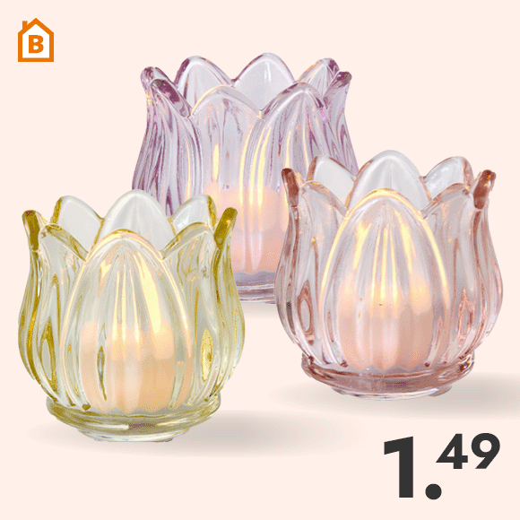 Theelichthouder Tulp voor 1.49