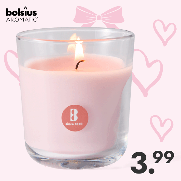 Geurkaars in glas voor 3.99
