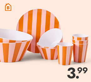 Kunstof servies Summertime voor 3.99