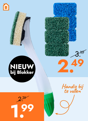 Vulbare schuur-sponsborstel voor 1.99